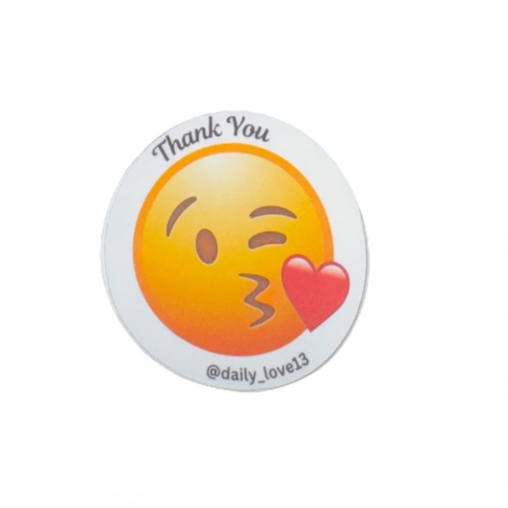 (50) Love Emoji Thank You Stickers-Waterproof